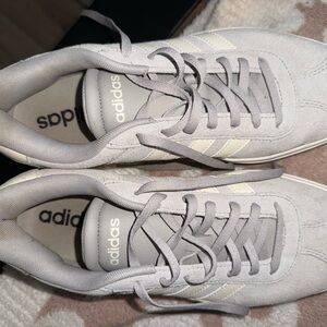 Adidas Women's Light Gray Suede Sneakers